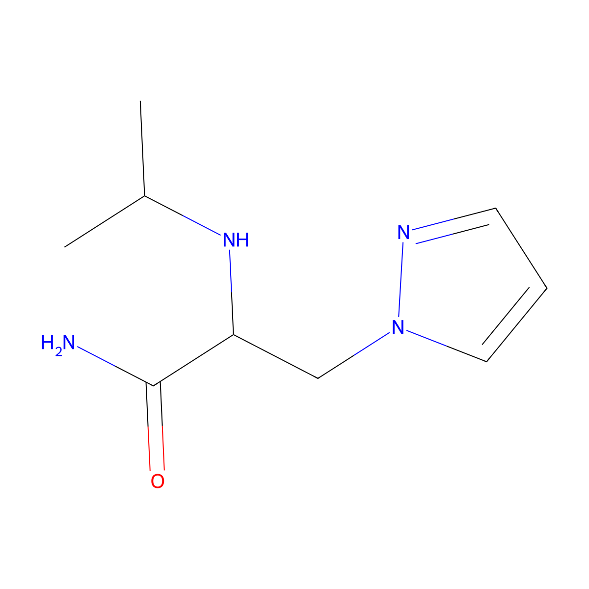 2-(Isopropylamino)-3-(1h-pyrazol-1-yl)propanamide molecular structure, CAS 1247669-35-7