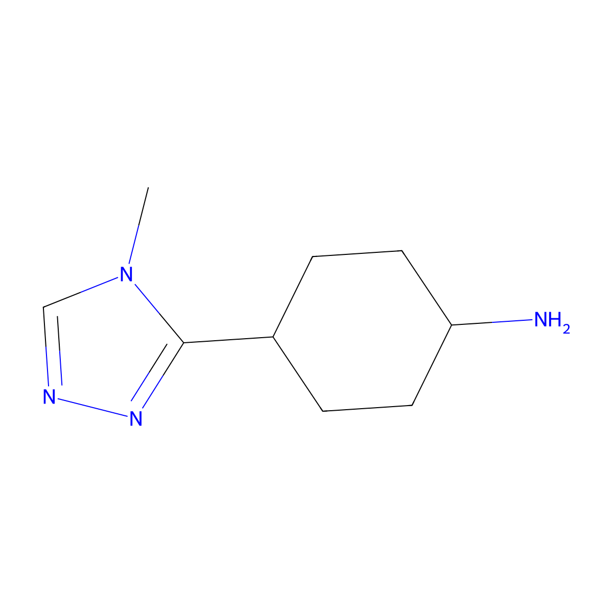 4-(4-methyl-4H-1,2,4-triazol-3-yl)cyclohexan-1-amine molecular structure, CAS 1247669-77-7