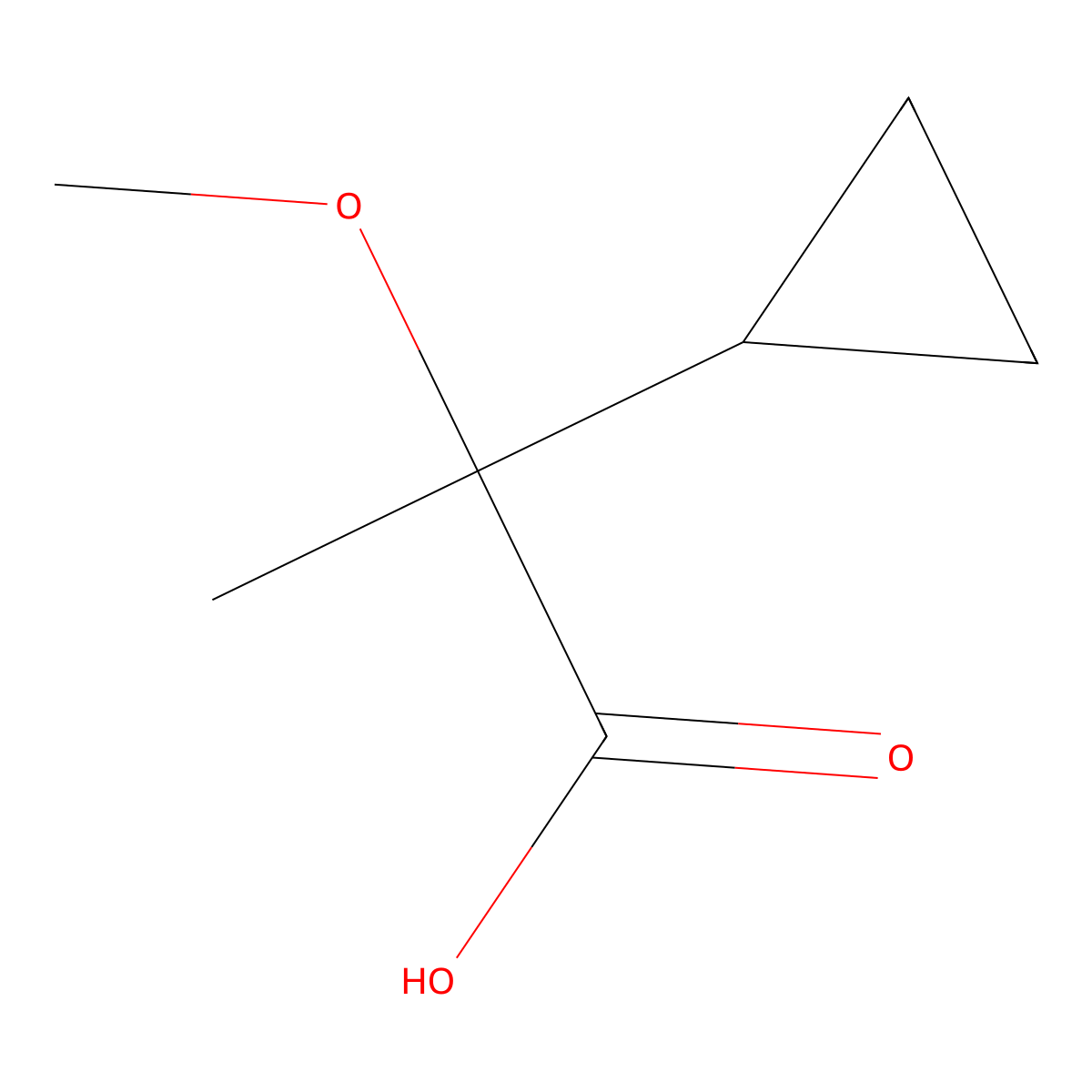 2-Cyclopropyl-2-methoxypropanoic acid molecular structure, CAS 1247669-87-9