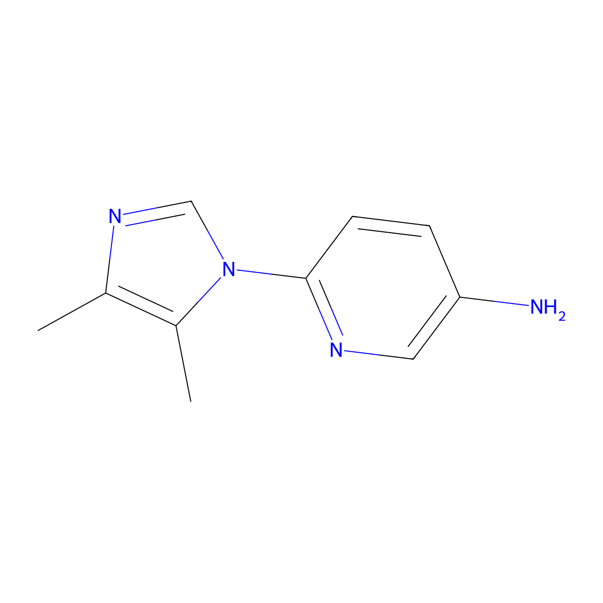 6-(4,5-dimethyl-1H-imidazol-1-yl)pyridin-3-amine molecular structure, CAS 1247669-93-7