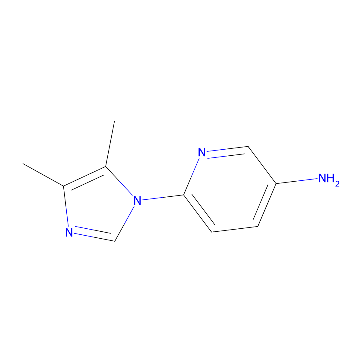 6-(4,5-dimethyl-1H-imidazol-1-yl)pyridin-3-amine molecular structure, CAS 1247669-93-7