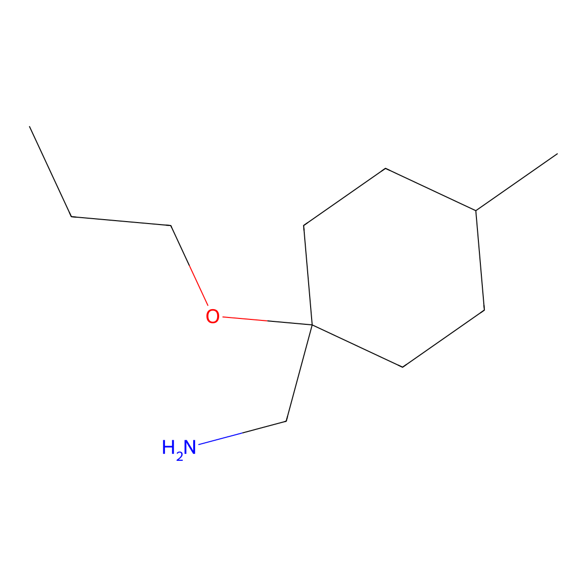 (4-Methyl-1-propoxycyclohexyl)methanamine molecular structure, CAS 1247670-08-1
