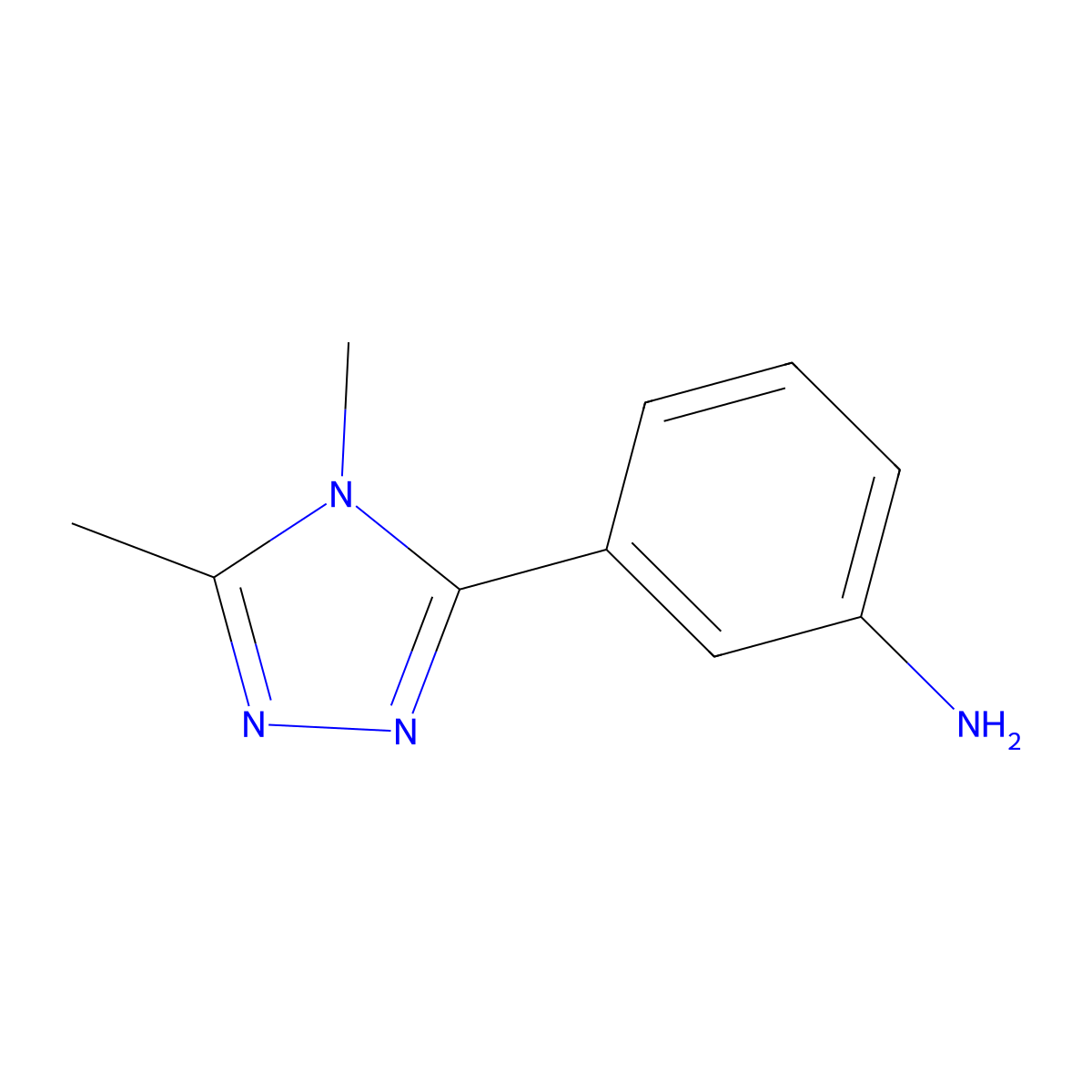 3-(dimethyl-4H-1,2,4-triazol-3-yl)aniline molecular structure, CAS 1247670-36-5