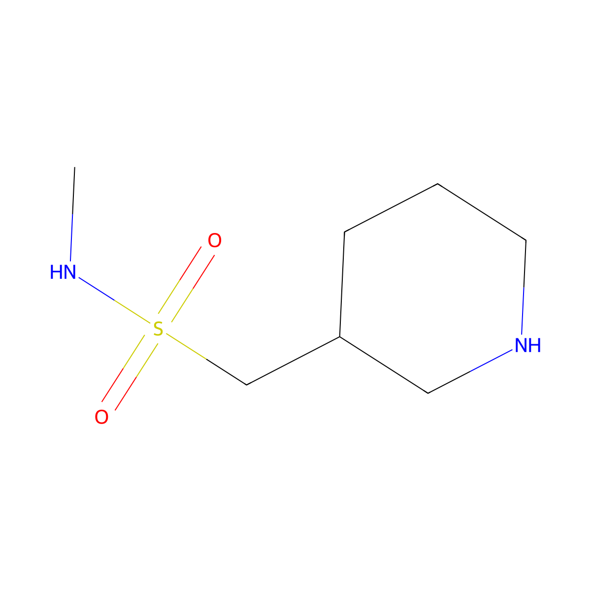 N-Methyl-1-(piperidin-3-yl)methanesulfonamide molecular structure, CAS 1247670-75-2