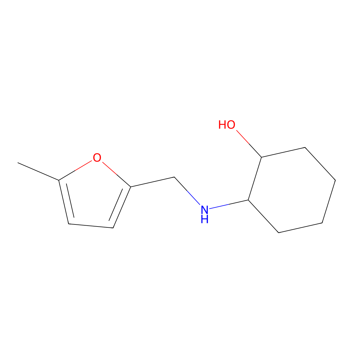 2-{[(5-Methylfuran-2-yl)methyl]amino}cyclohexan-1-ol molecular structure, CAS 1247671-36-8