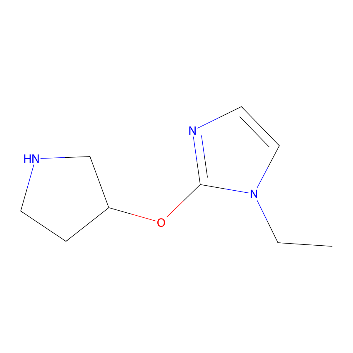 1-Ethyl-2-(pyrrolidin-3-yloxy)-1h-imidazole molecular structure, CAS 1247672-91-8