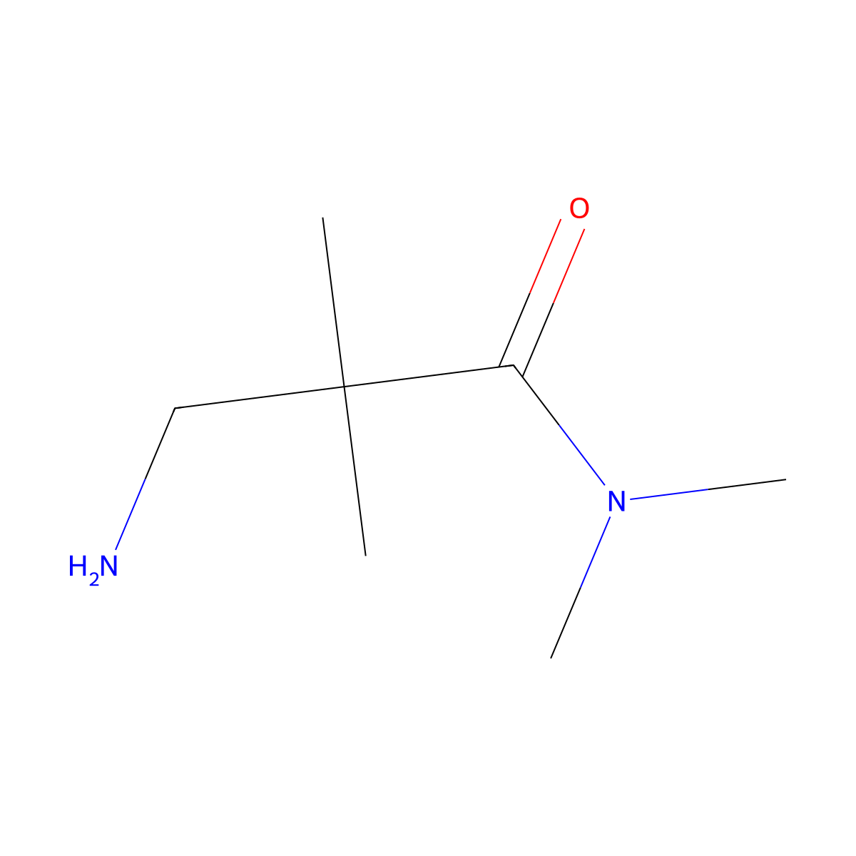 3-amino-N,N,2,2-tetramethylpropanamide molecular structure, CAS 1247675-78-0
