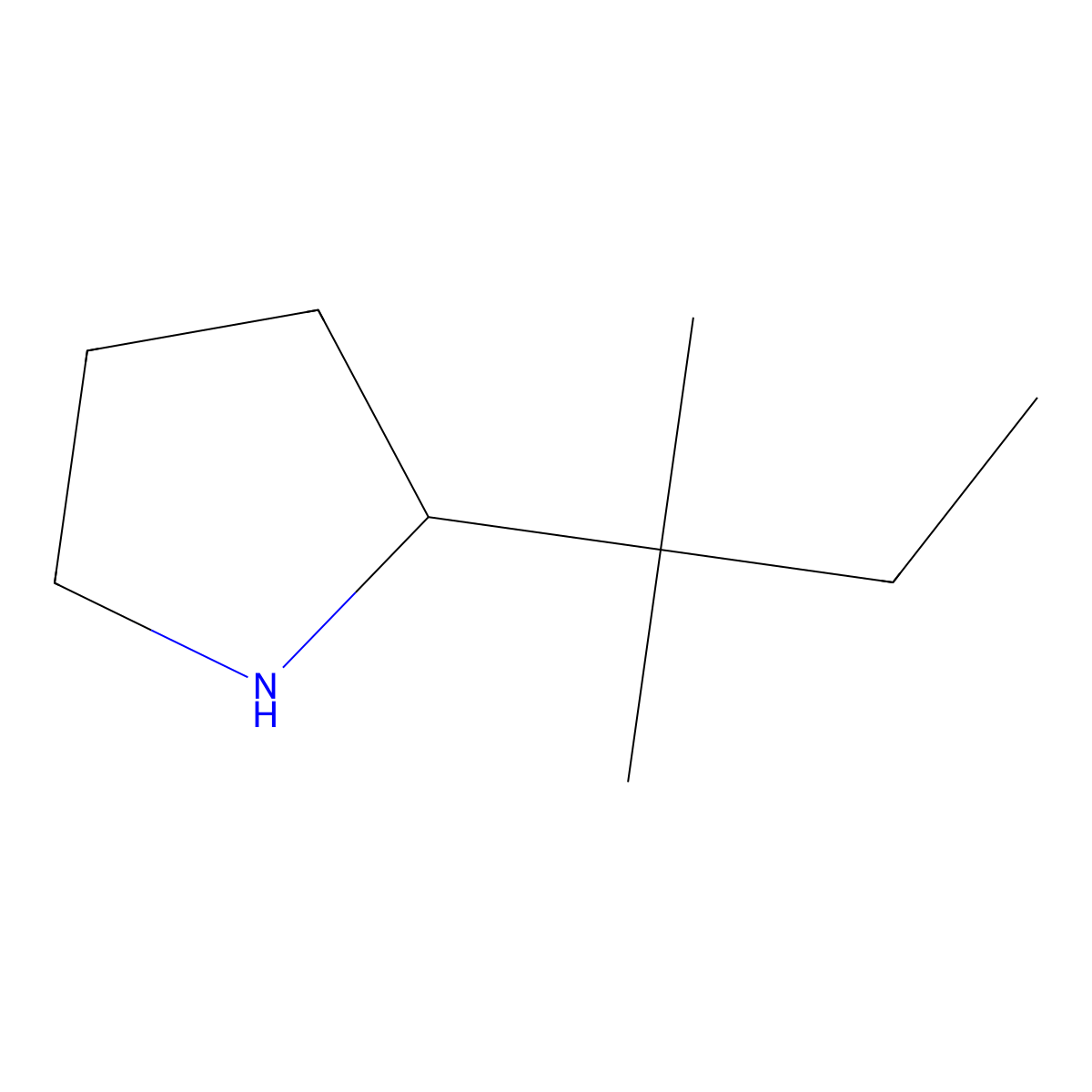 2-(2-Methylbutan-2-yl)pyrrolidine molecular structure, CAS 1247676-74-9