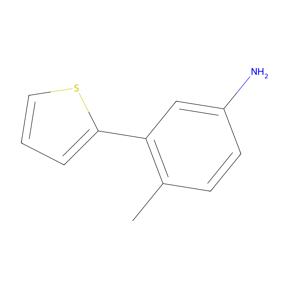 4-Methyl-3-(thiophen-2-YL)aniline molecular structure, CAS 1247679-36-2