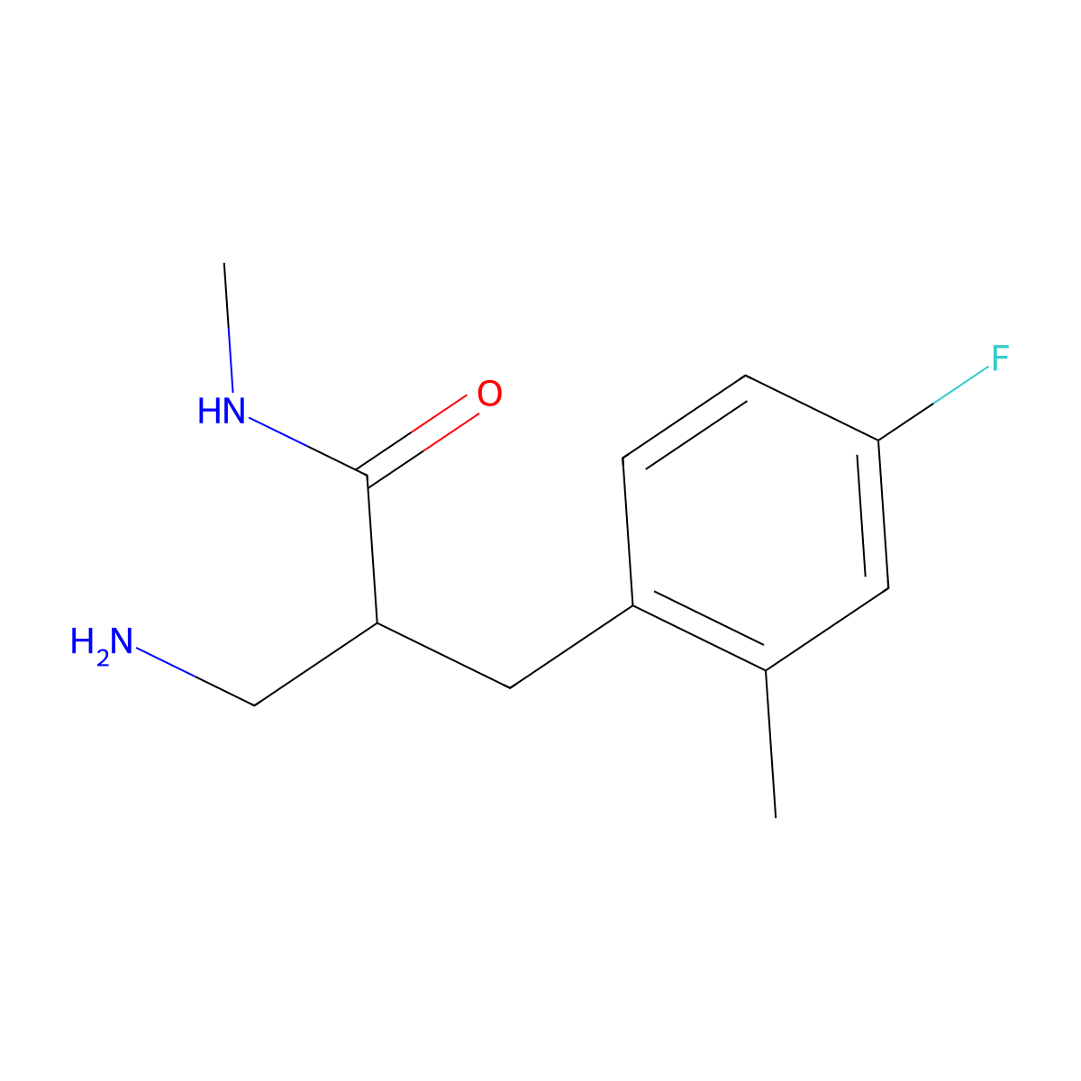 3-Amino-2-[(4-fluoro-2-methylphenyl)methyl]-N-methylpropanamide molecular structure, CAS 1247681-21-5