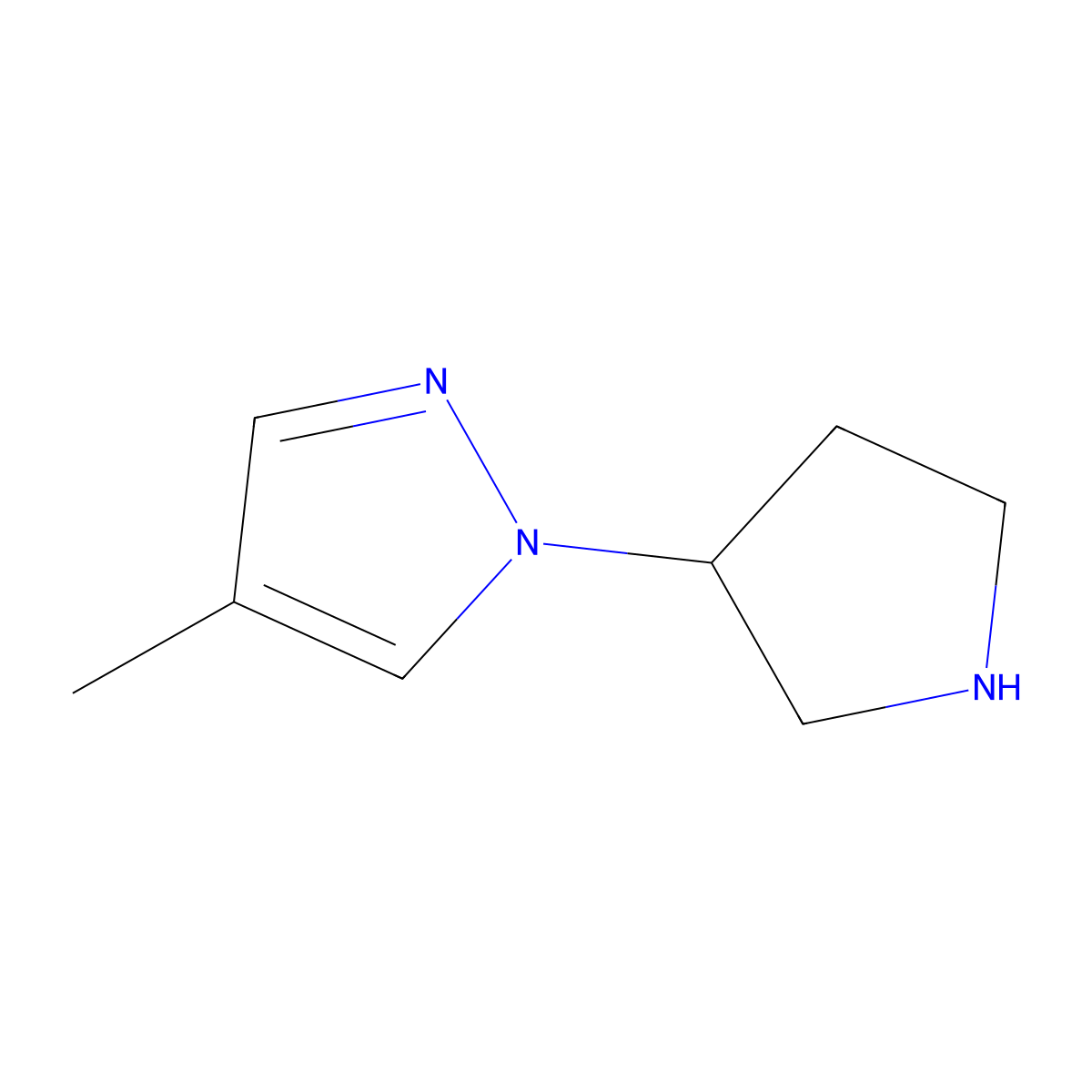 4-methyl-1-(pyrrolidin-3-yl)-1H-pyrazole molecular structure, CAS 1247682-09-2