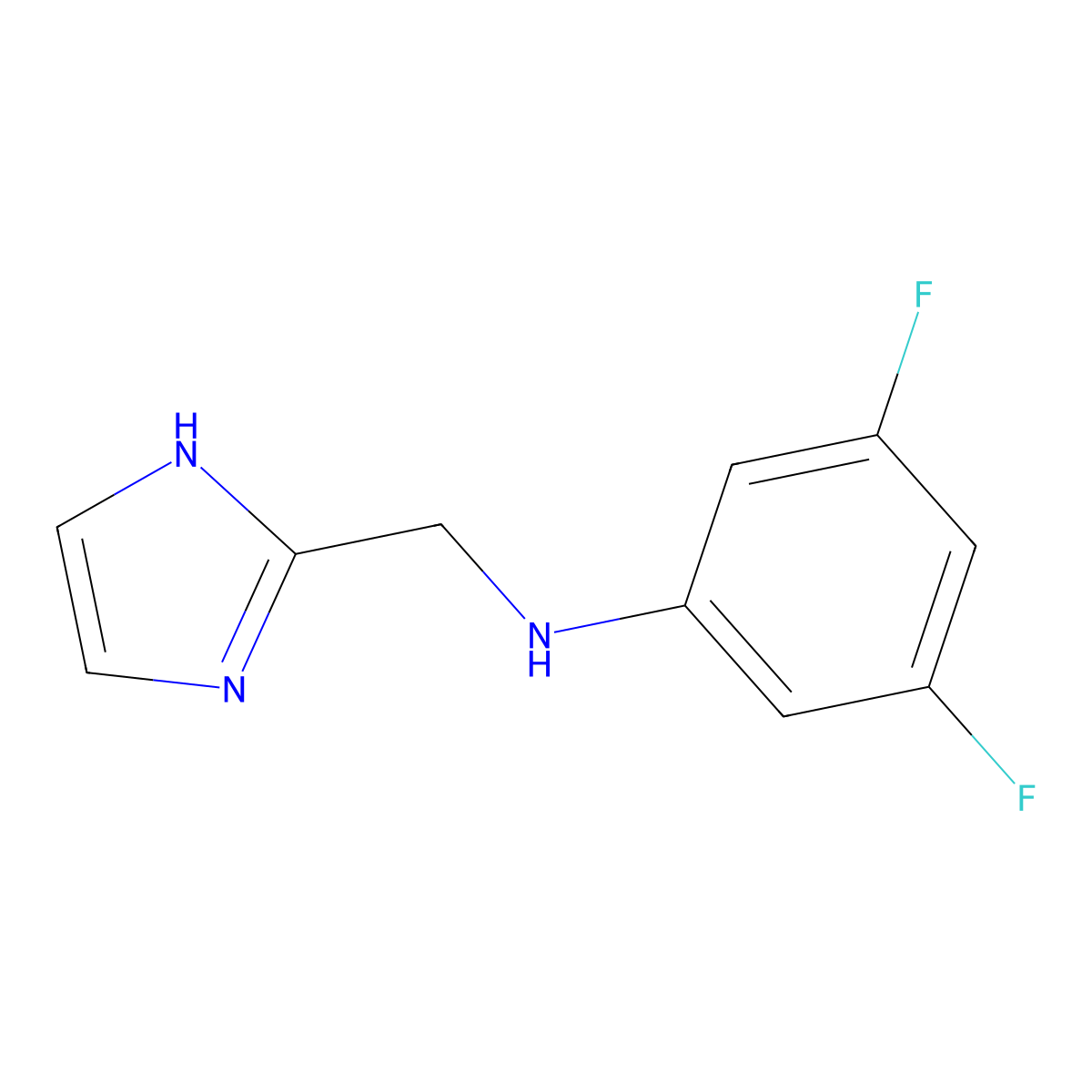 3,5-difluoro-N-(1H-imidazol-2-ylmethyl)aniline molecular structure, CAS 1247682-46-7