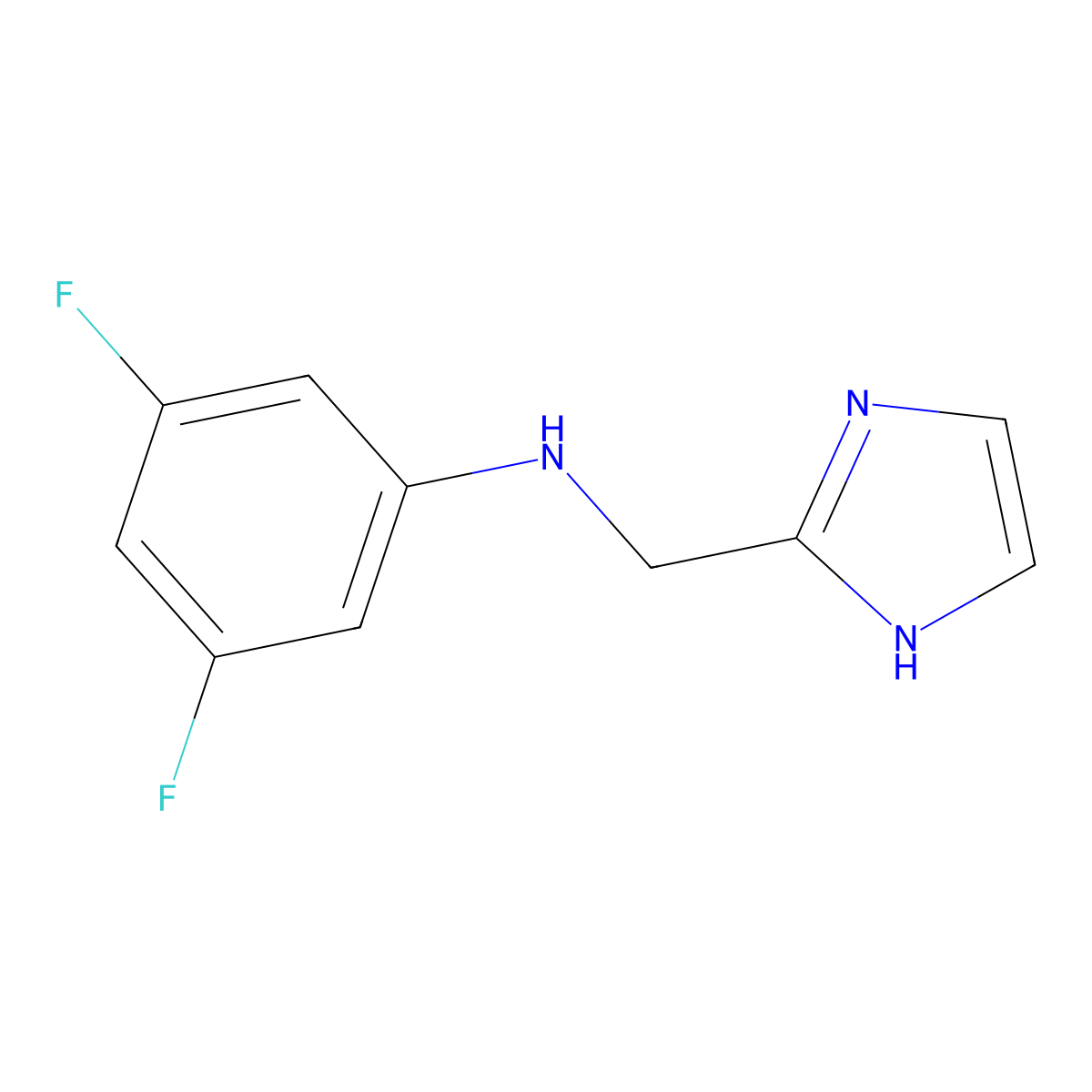 3,5-difluoro-N-(1H-imidazol-2-ylmethyl)aniline molecular structure, CAS 1247682-46-7
