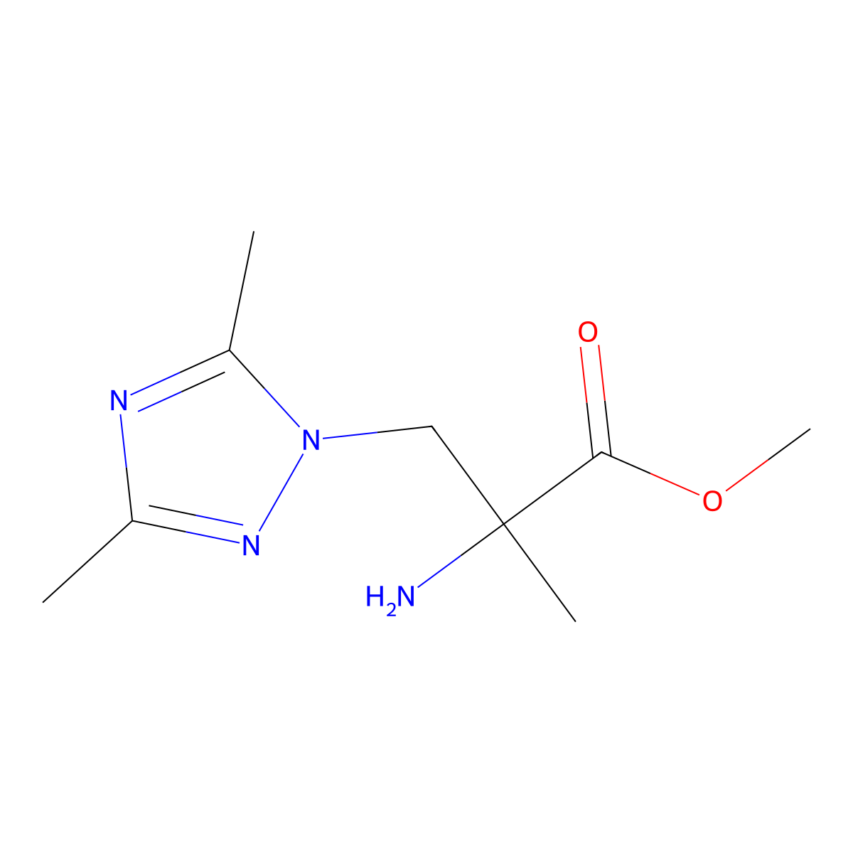 Methyl 2-amino-3-(3,5-dimethyl-1h-1,2,4-triazol-1-yl)-2-methylpropanoate molecular structure, CAS 1247686-51-6