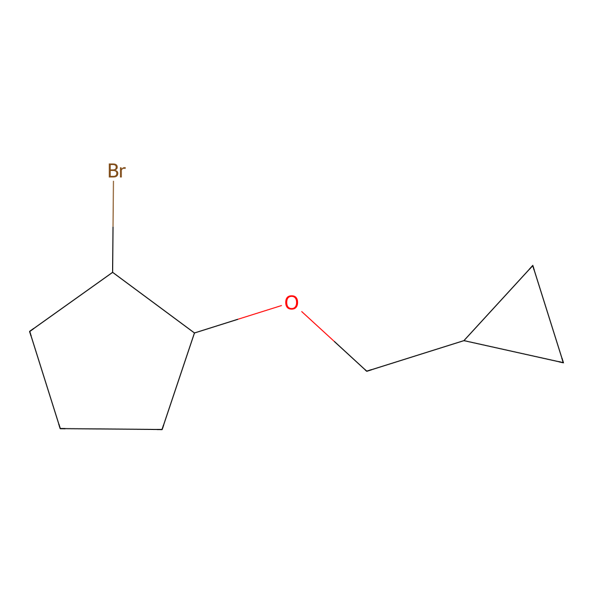 1-Bromo-2-(cyclopropylmethoxy)cyclopentane molecular structure, CAS 1247686-64-1