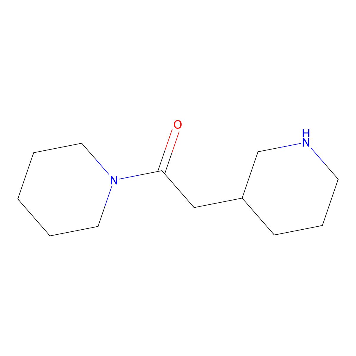 1-(Piperidin-1-yl)-2-(piperidin-3-yl)ethanone molecular structure, CAS 1247686-80-1