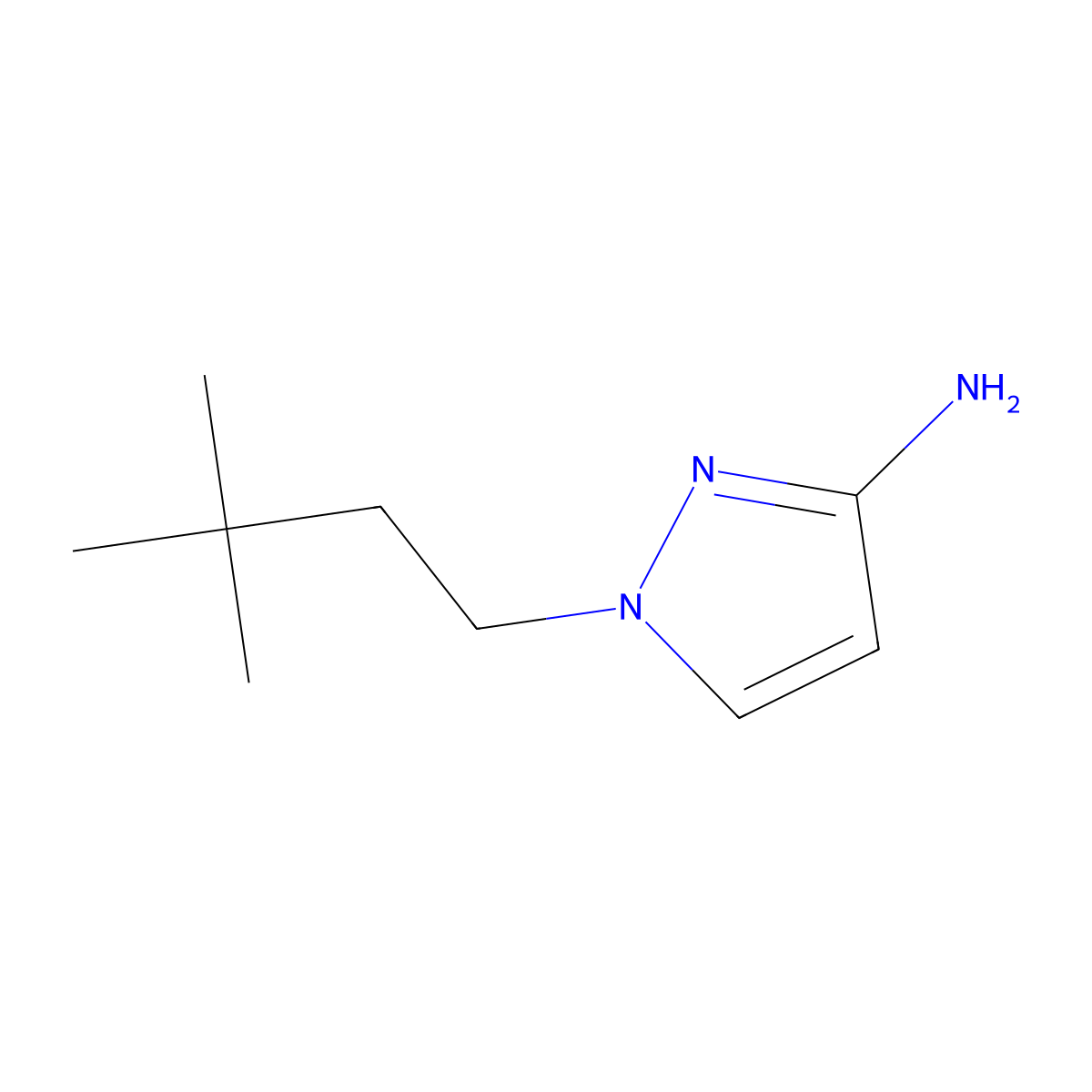 1-(3,3-Dimethylbutyl)-1H-pyrazol-3-amine molecular structure, CAS 1247686-86-7