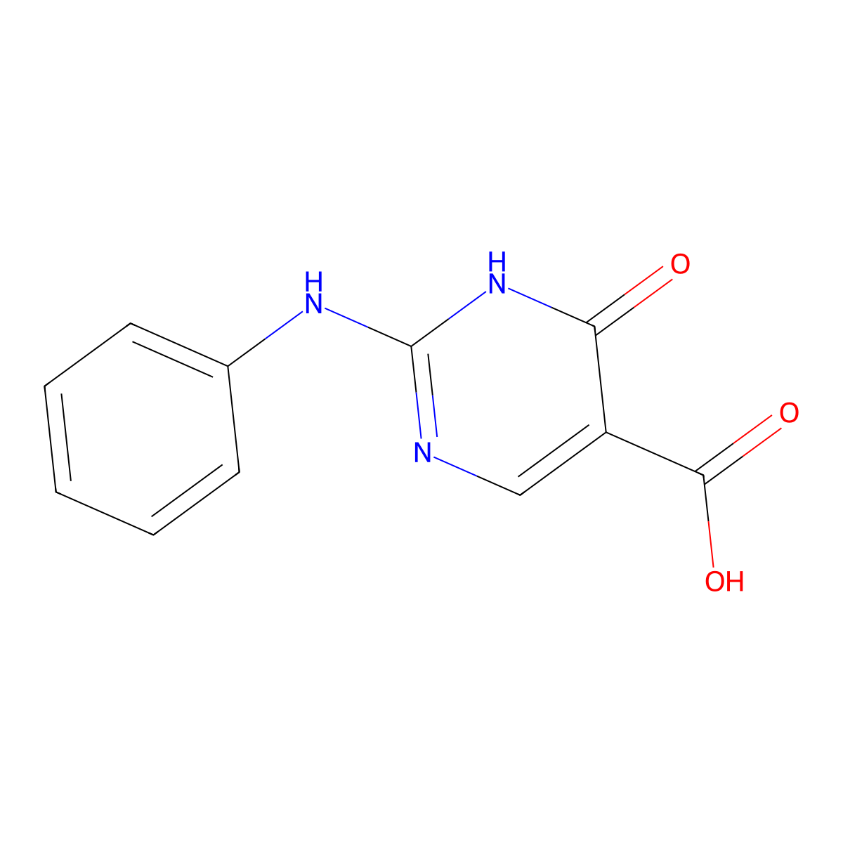4-Hydroxy-2-(phenylamino)pyrimidine-5-carboxylic acid molecular structure, CAS 124769-60-4