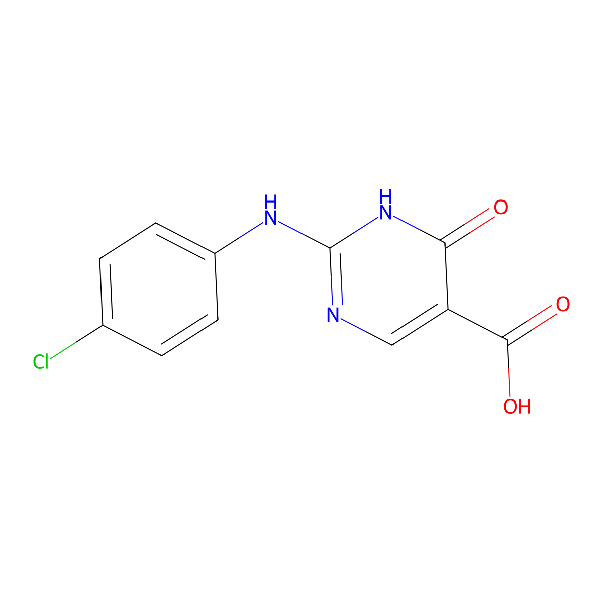 2-(4-chloroanilino)-6-oxo-1H-pyrimidine-5-carboxylic acid molecular structure, CAS 124769-61-5