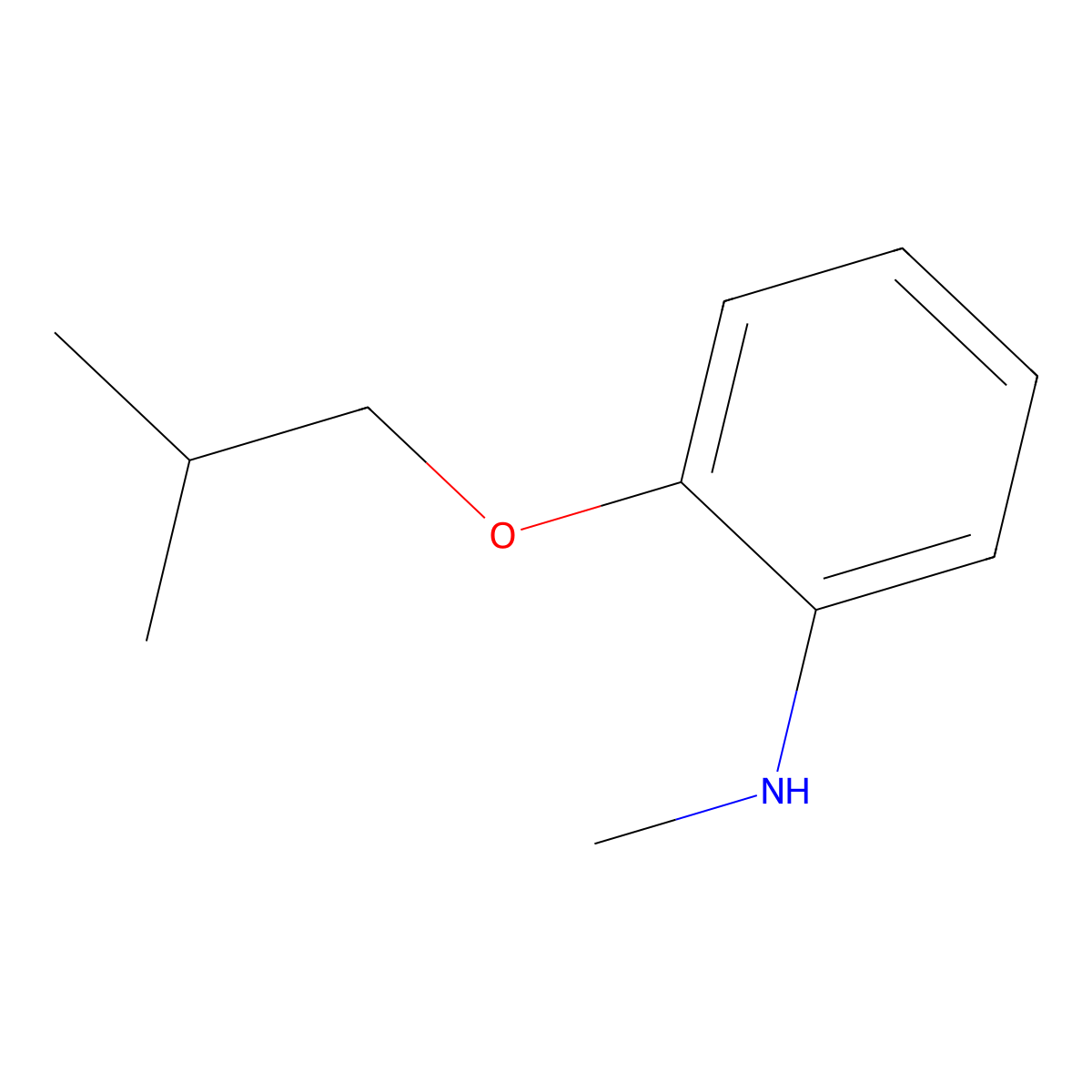 N-methyl-2-(2-methylpropoxy)aniline molecular structure, CAS 124769-89-7
