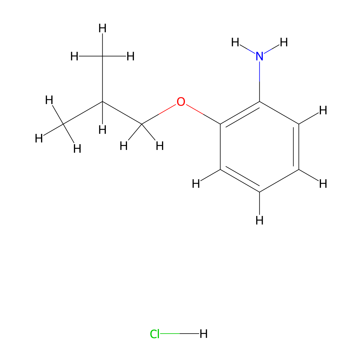 (2-Isobutoxyphenyl)amine hydrochloride molecular structure, CAS 124769-90-0
