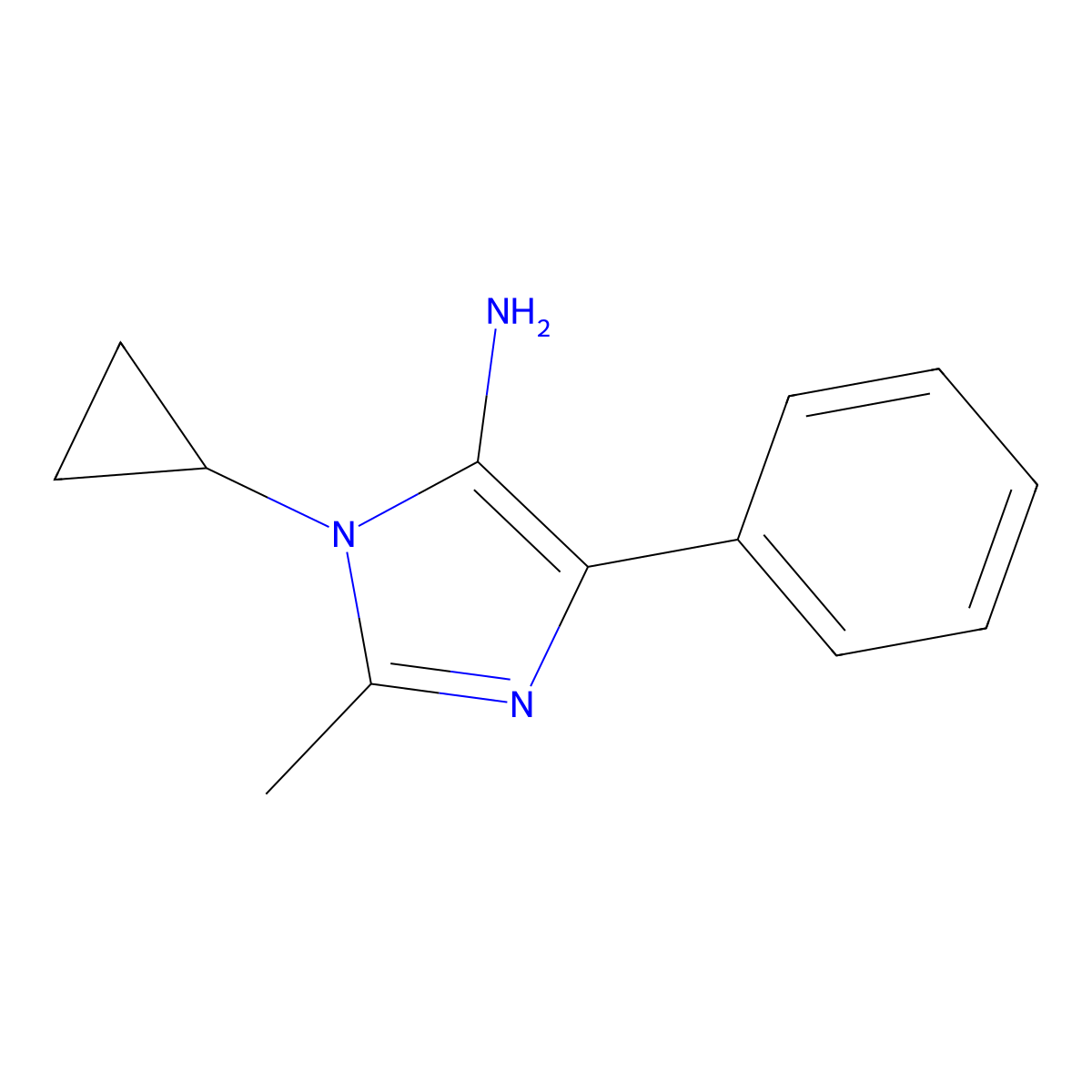 1-Cyclopropyl-2-methyl-4-phenyl-1H-imidazol-5-amine molecular structure, CAS 1247690-44-3
