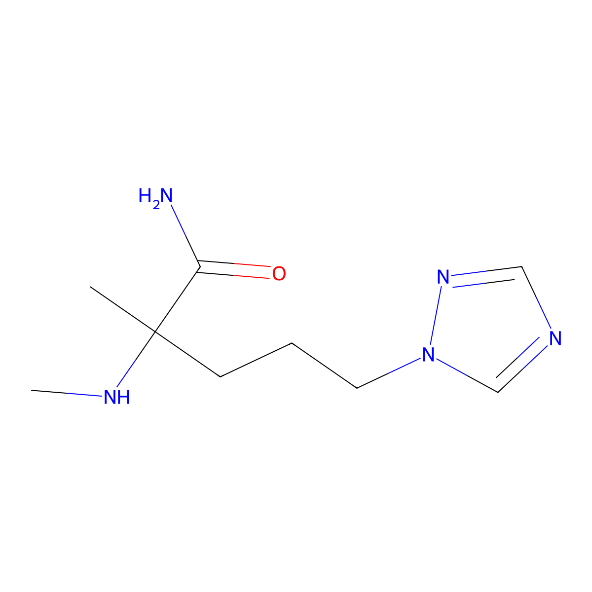 2-Methyl-2-(methylamino)-5-(1h-1,2,4-triazol-1-yl)pentanamide molecular structure, CAS 1247693-96-4