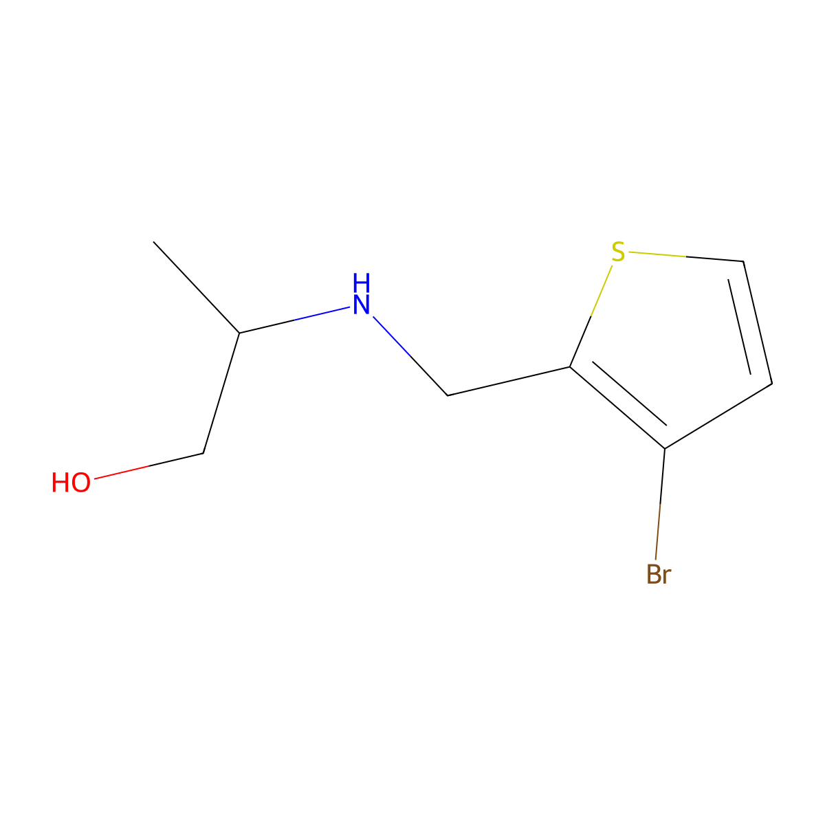 2-{[(3-Bromothiophen-2-yl)methyl]amino}propan-1-ol molecular structure, CAS 1247694-24-1