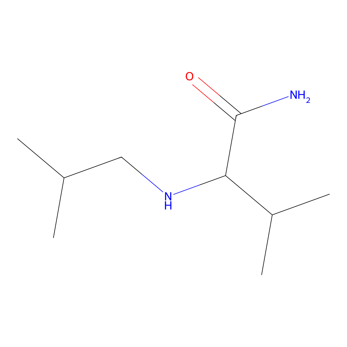 2-(Isobutylamino)-3-methylbutanamide molecular structure, CAS 1247694-47-8
