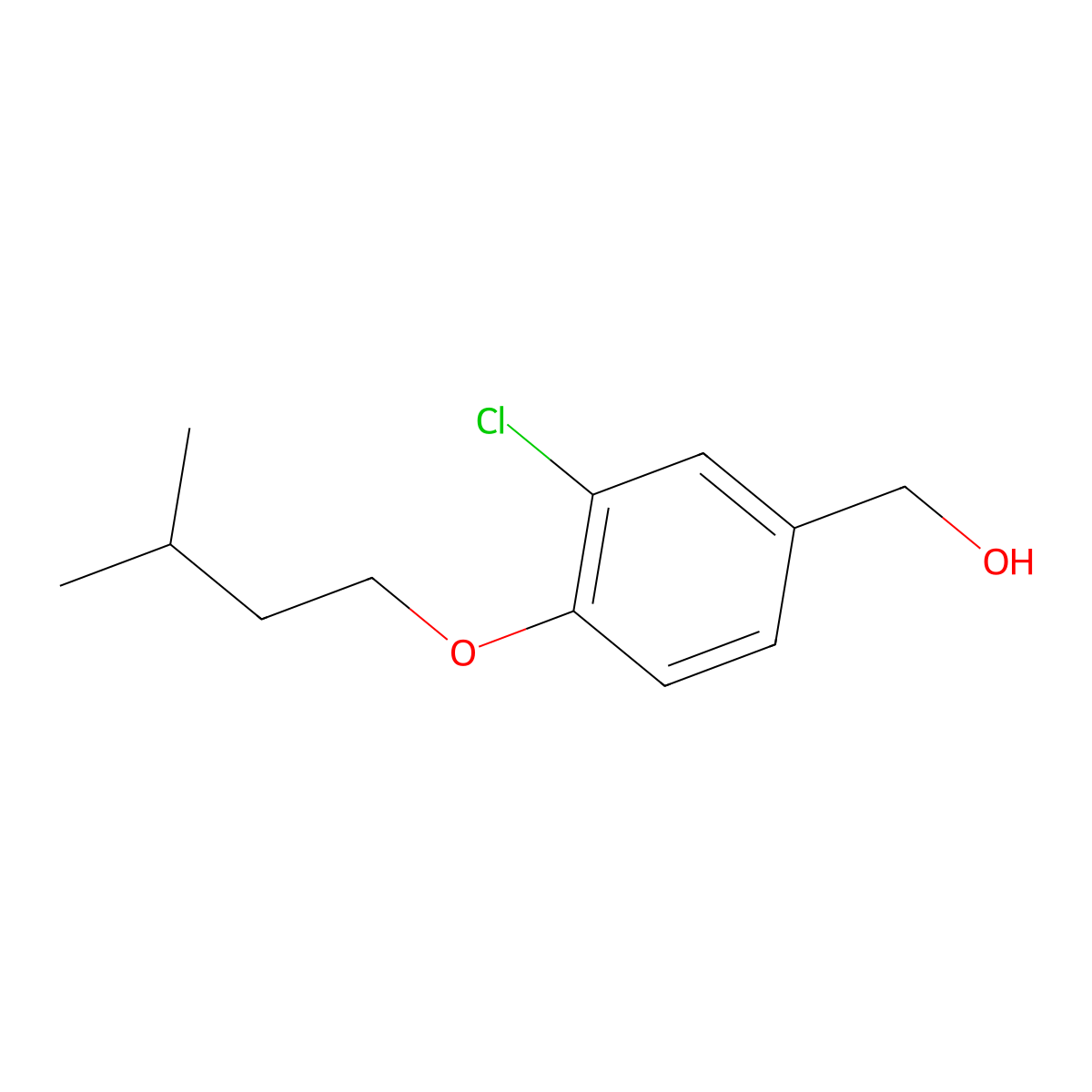 (3-Chloro-4-(isopentyloxy)phenyl)methanol molecular structure, CAS 1247694-85-4