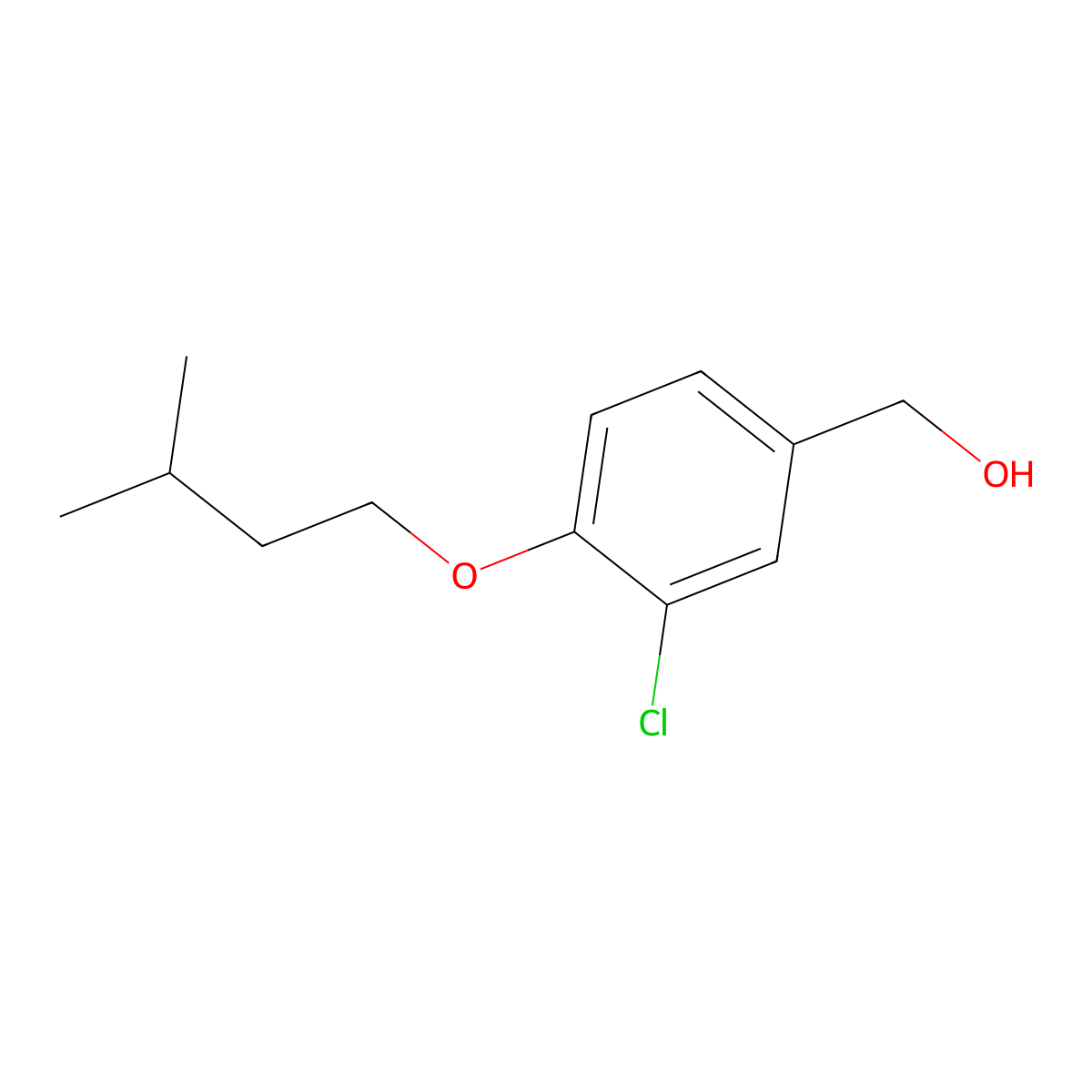 (3-Chloro-4-(isopentyloxy)phenyl)methanol molecular structure, CAS 1247694-85-4