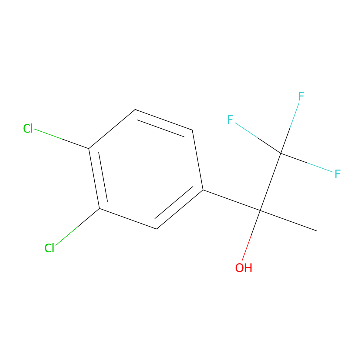 2-(3,4-Dichlorophenyl)-1,1,1-trifluoropropan-2-ol molecular structure, CAS 1247697-01-3