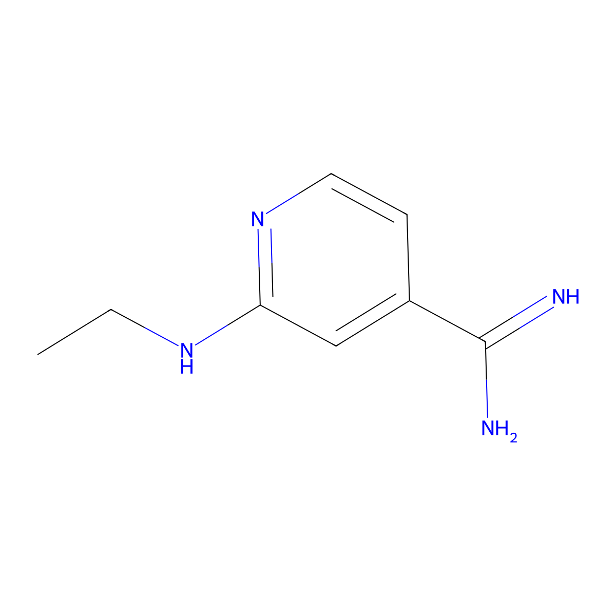 2-(Ethylamino)pyridine-4-carboximidamide molecular structure, CAS 1247699-11-1