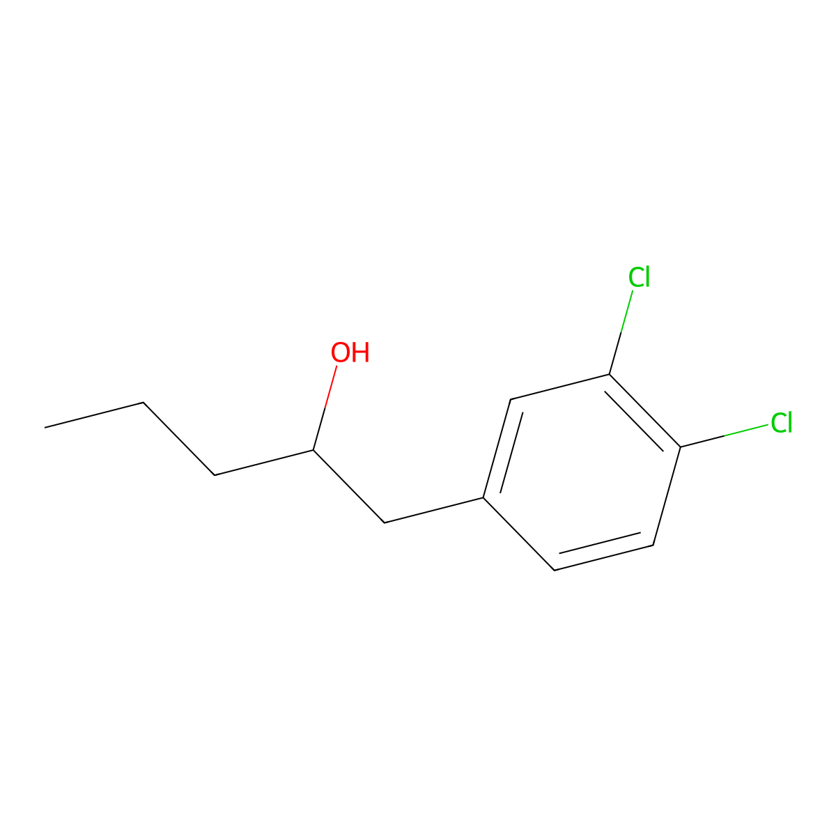 1-(3,4-Dichlorophenyl)-2-pentanol molecular structure, CAS 1247699-75-7