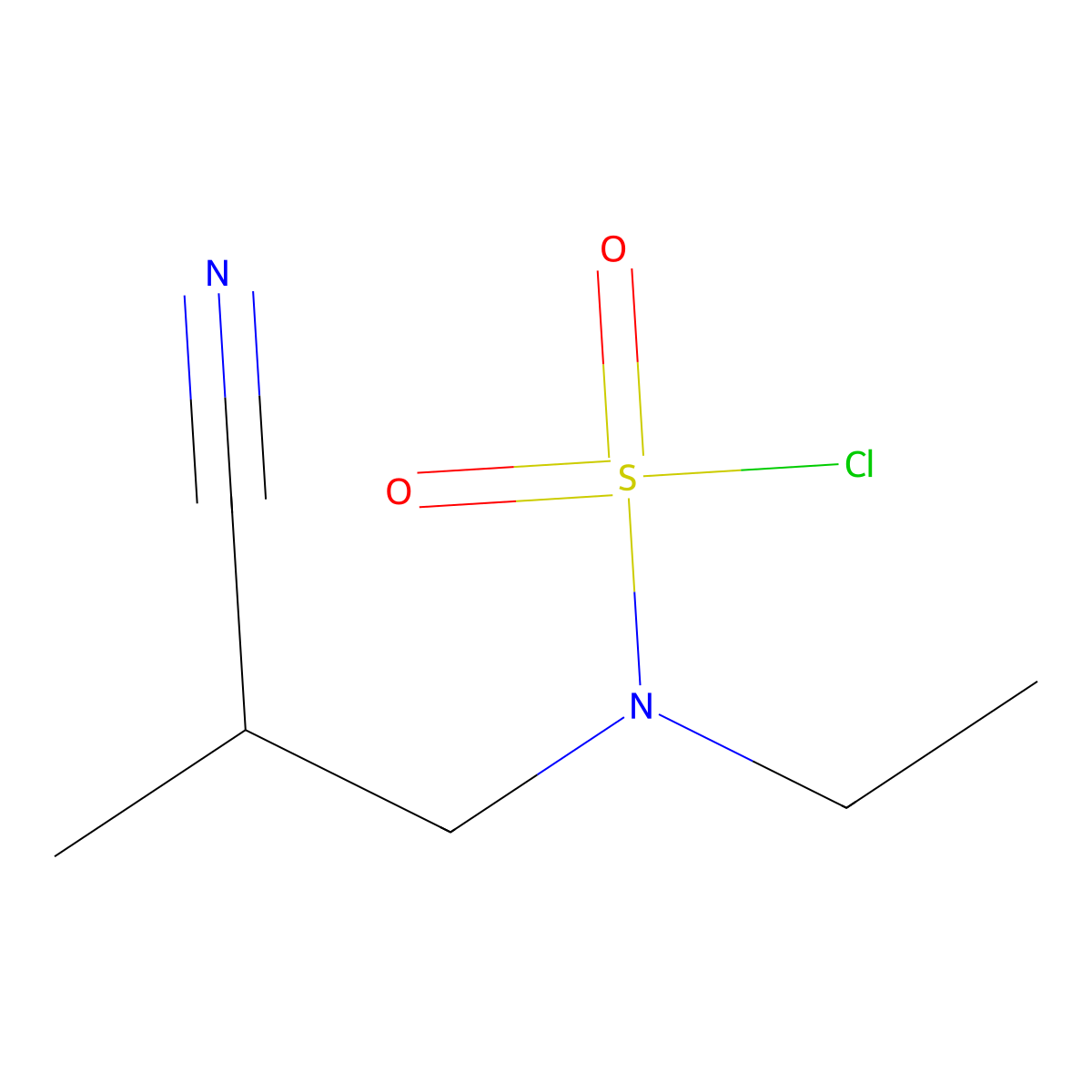 3-[(Chlorosulfonyl)(ethyl)amino]-2-methylpropanenitrile molecular structure, CAS 1247700-03-3