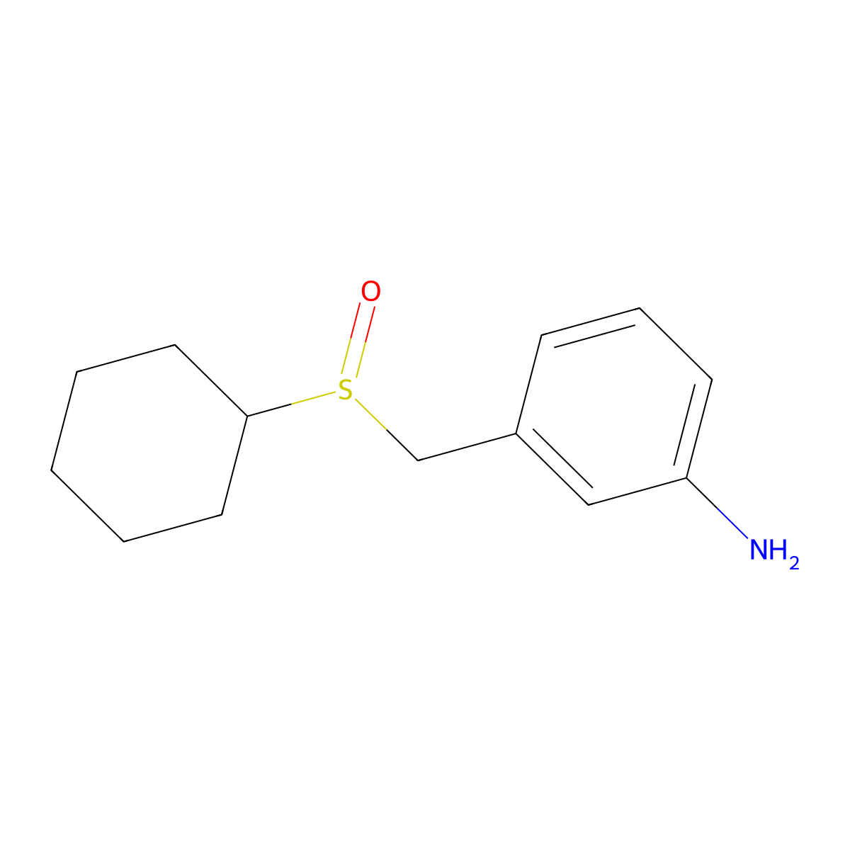 3-[(Cyclohexanesulfinyl)methyl]aniline molecular structure, CAS 1247701-03-6