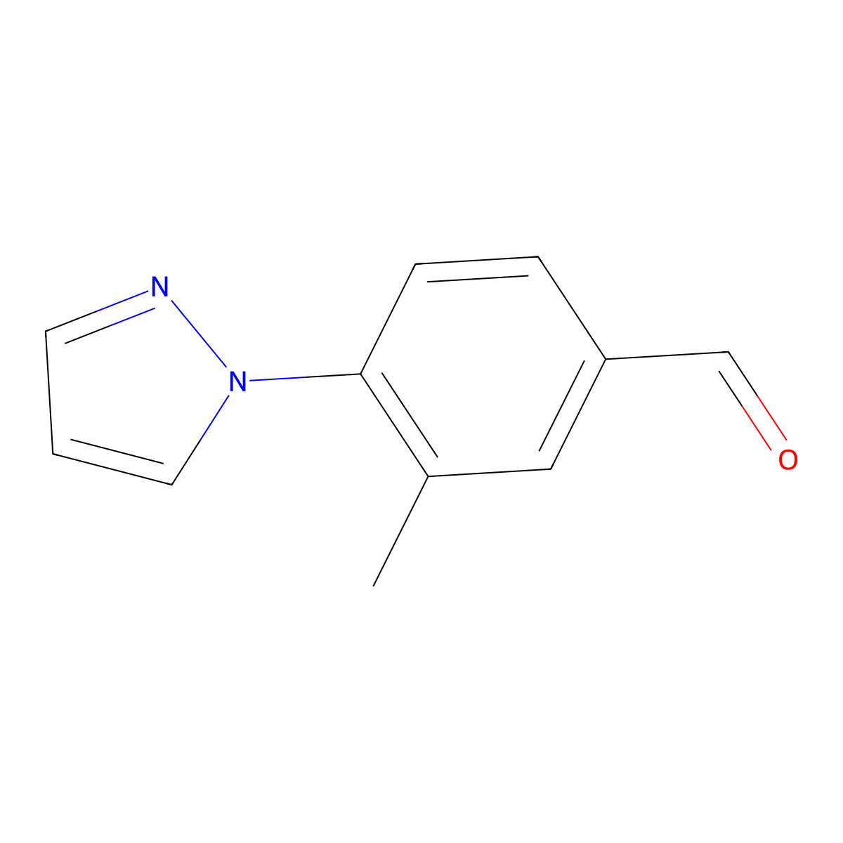 3-Methyl-4-(1H-pyrazol-1-yl)benzaldehyde molecular structure, CAS 1247701-41-2