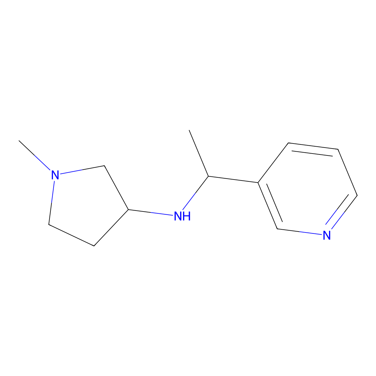 1-Methyl-N-[1-(pyridin-3-yl)ethyl]pyrrolidin-3-amine molecular structure, CAS 1247701-42-3