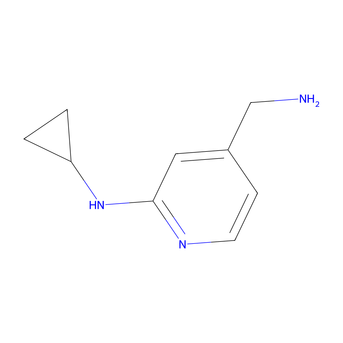 4-(aminomethyl)-N-cyclopropylpyridin-2-amine molecular structure, CAS 1247702-69-7
