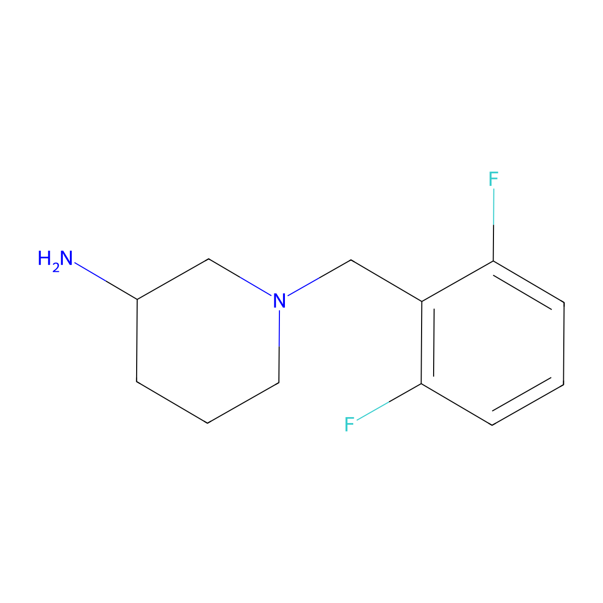1-[(2,6-Difluorophenyl)methyl]piperidin-3-amine molecular structure, CAS 1247704-00-2
