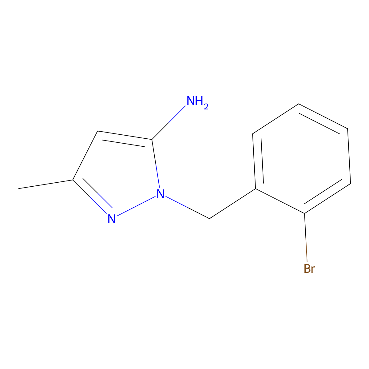 1-(2-Bromobenzyl)-3-methyl-1H-pyrazol-5-amine molecular structure, CAS 1247704-54-6
