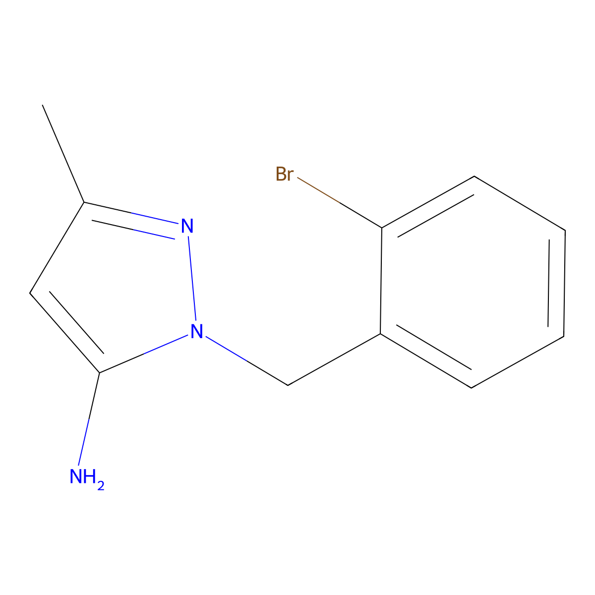 1-(2-Bromobenzyl)-3-methyl-1H-pyrazol-5-amine molecular structure, CAS 1247704-54-6