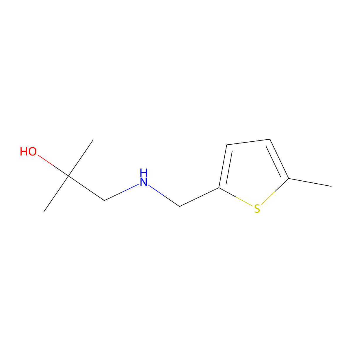 2-Methyl-1-{[(5-methylthiophen-2-yl)methyl]amino}propan-2-ol molecular structure, CAS 1247705-04-9