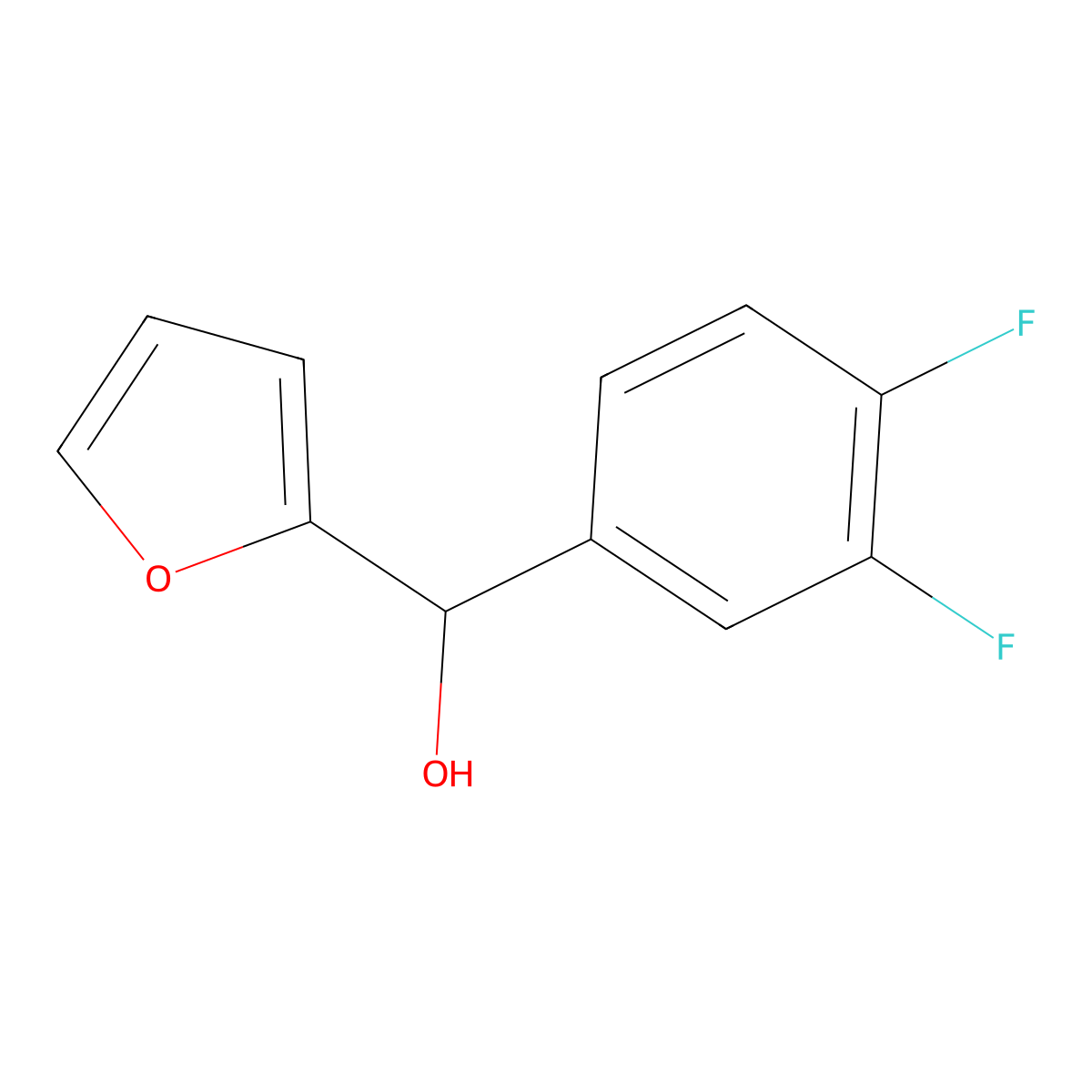 (3,4-Difluorophenyl)(furan-2-yl)methanol molecular structure, CAS 1247705-38-9