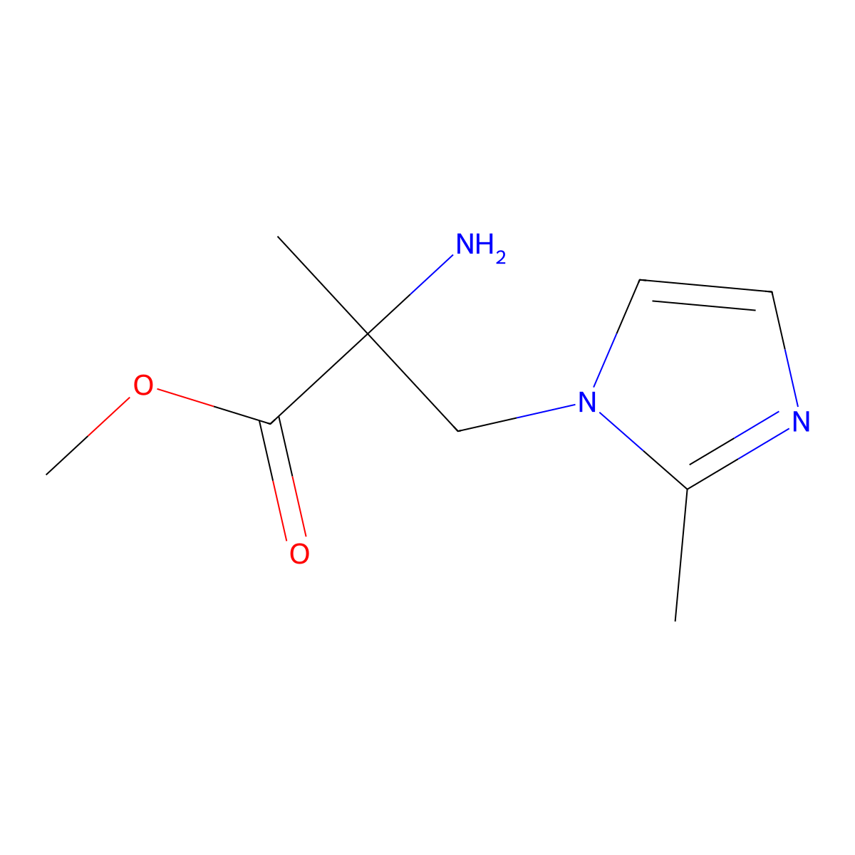 Methyl 2-amino-2-methyl-3-(2-methyl-1h-imidazol-1-yl)propanoate molecular structure, CAS 1247706-03-1