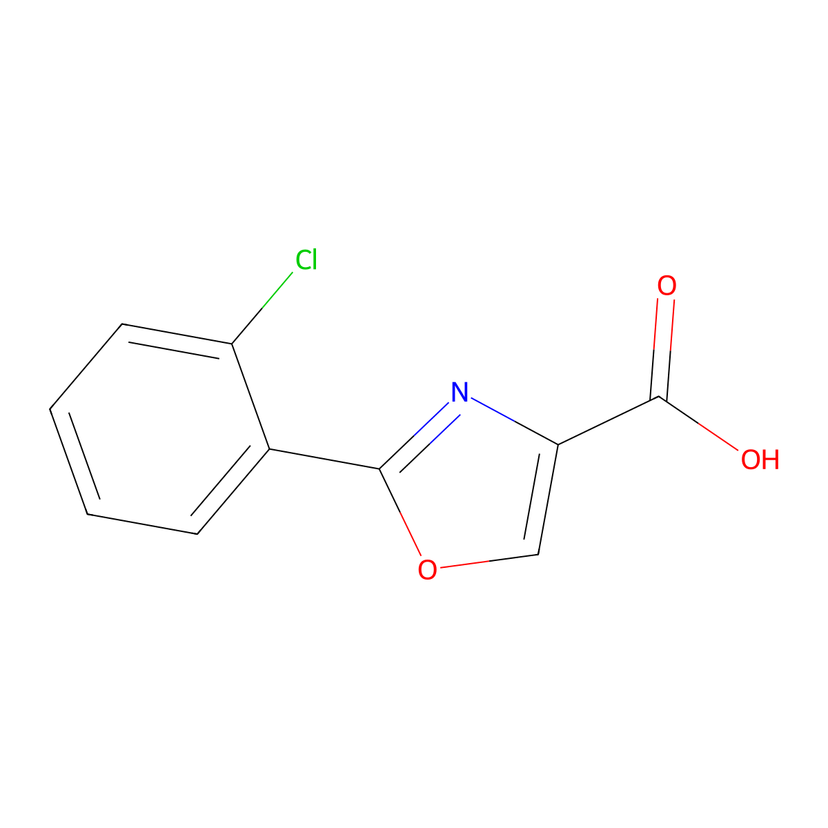 2-(2-Chlorophenyl)-1,3-oxazole-4-carboxylic acid molecular structure, CAS 1247706-41-7