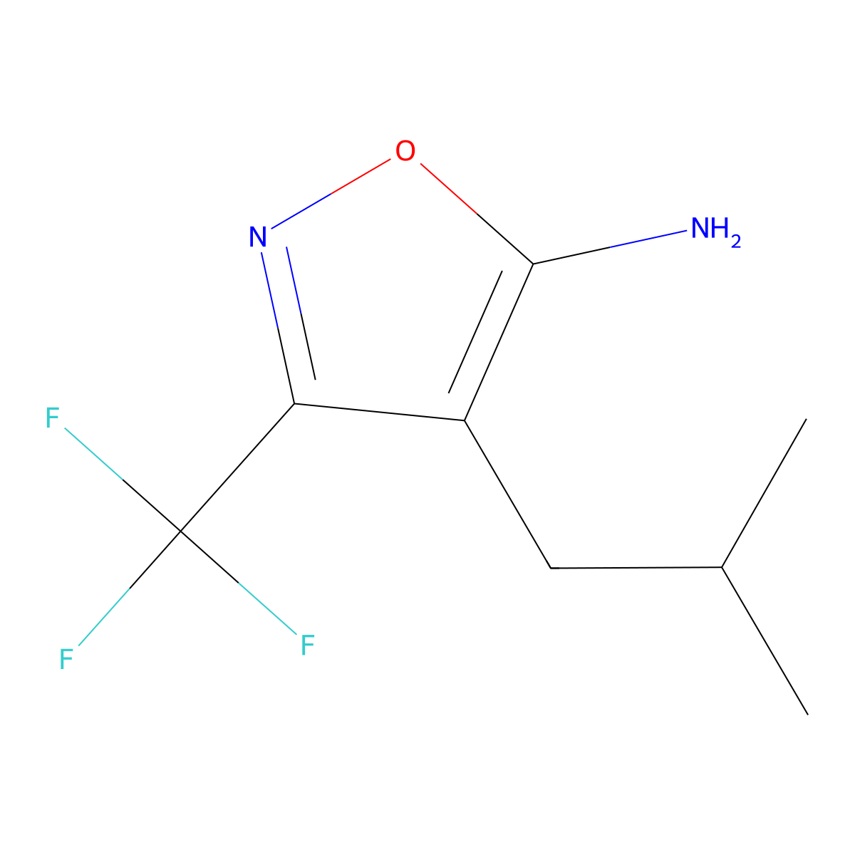 4-(2-Methylpropyl)-3-(trifluoromethyl)-1,2-oxazol-5-amine molecular structure, CAS 1247706-87-1