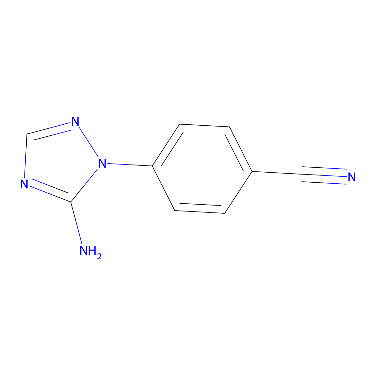 4-(5-amino-1H-1,2,4-triazol-1-yl)benzonitrile molecular structure, CAS 1247706-98-4