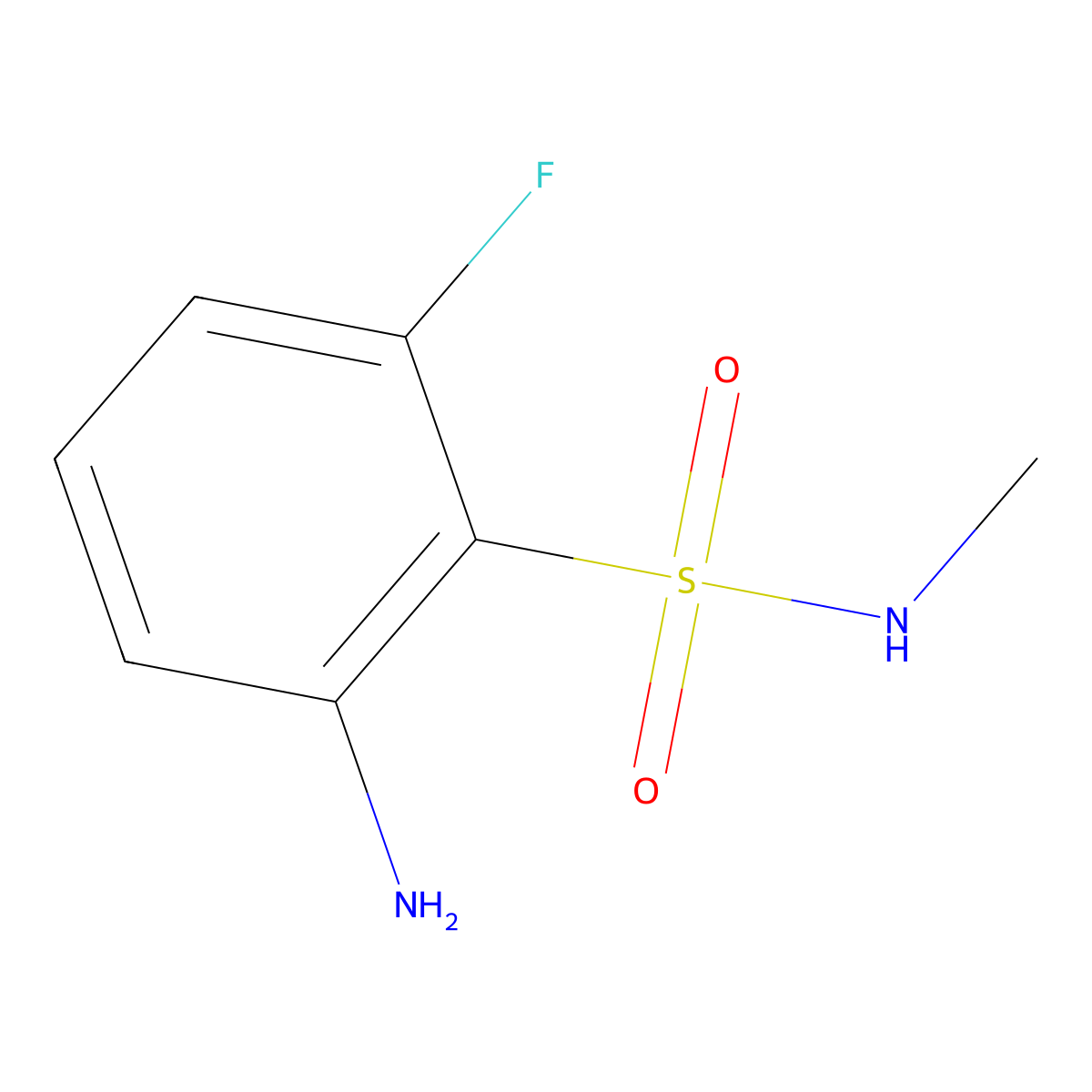 2-amino-6-fluoro-N-methylbenzene-1-sulfonamide molecular structure, CAS 1247709-81-4