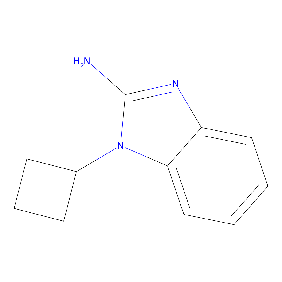 1-cyclobutyl-1H-1,3-benzodiazol-2-amine molecular structure, CAS 1247711-84-7